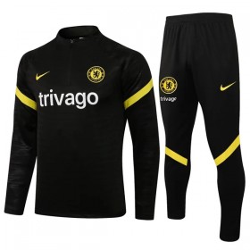 Chelsea Sudadera De Entrenamiento Trajes 2021/22 Negra Quarter-Zip - Hombre